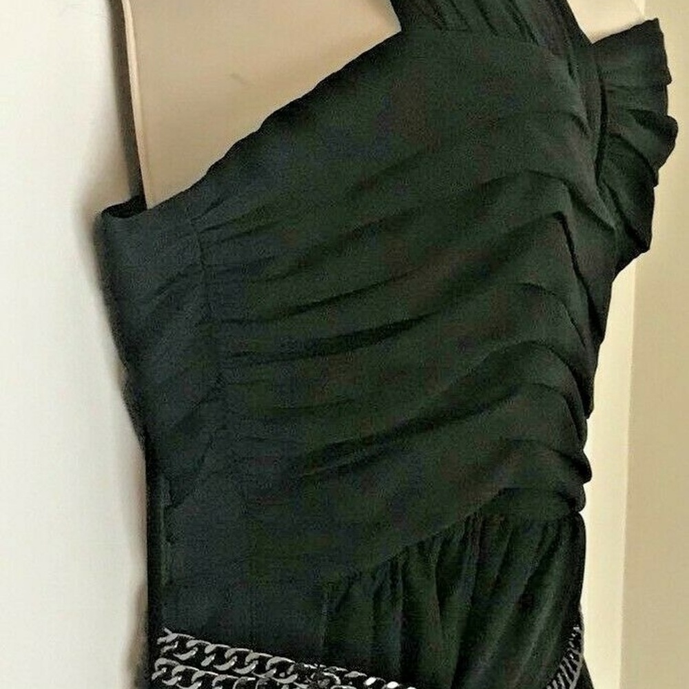 Express Junior Girls Solid Black Flowy Party Dress - image 3